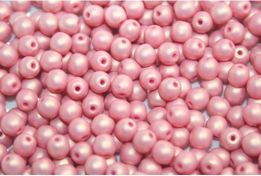 Czech Round Beads Neon Silk Antique Pink 3mm - 100pcs