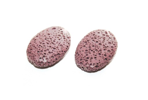 Dyed Oval Synthetic Lava Rock Beads - Purple 27x20mm - 4pcs