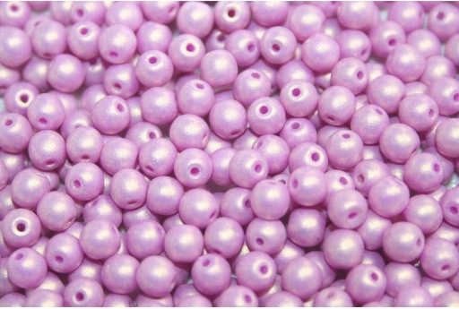 Czech Round Beads Neon Silk Orchid 3mm - 100pcs