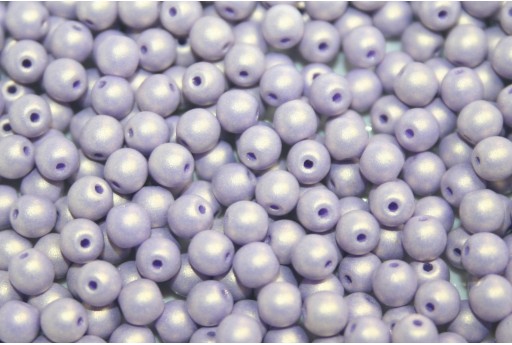 Czech Round Beads Neon Silk Grape 3mm - 100pcs