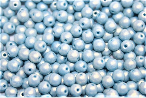 Tondi Vetro di Boemia Neon Silk Ice Blue 3mm - 100pz