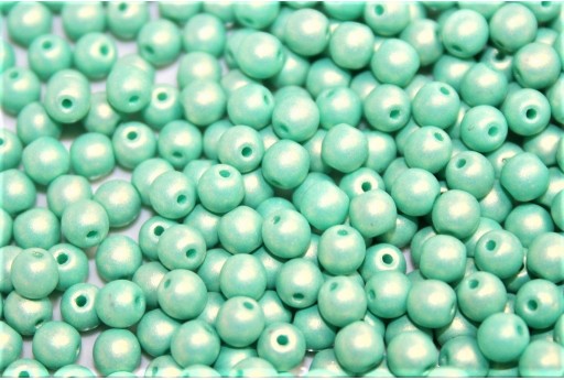 Czech Round Beads Neon Silk Seafoam 3mm - 100pcs