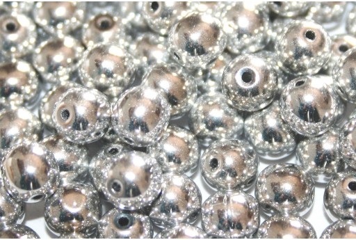 Tondi Vetro di Boemia - Silver 6mm - 50pz