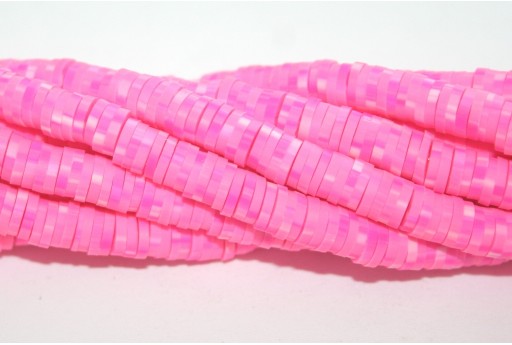 Heishi Beads Bicolored- Pink Fuchsia 6mm - 200pcs