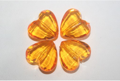 12 Perline Acrilico Trasparente Arancio