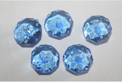 Perline Acrilico Trasparente Blue Rondella 7x12mm - 30pz