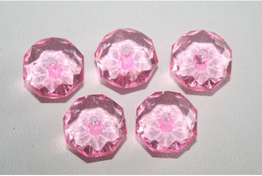30 Perline Acrilico Trasparente Rosa