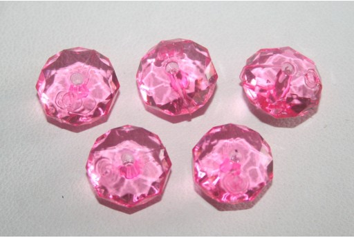30 Perline Acrilico Trasparente Rosa Confetto