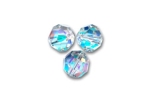 Faceted Round 5000 Crystal AB 3mm - 10pcs