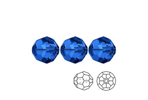 Faceted Round 5000 Sapphire AB 3mm - 10pcs