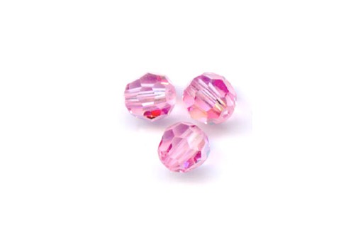 Faceted Round 5000 Light Rose AB 4mm - 10pcs