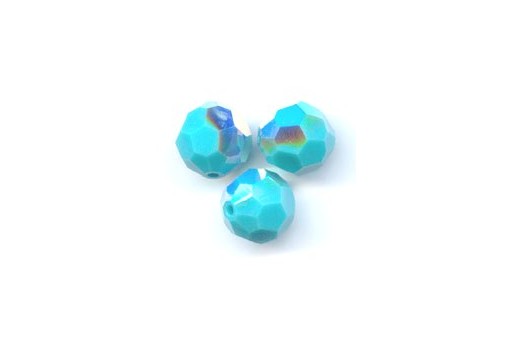 Faceted Round 5000 Turquoise AB 4mm - 10pcs