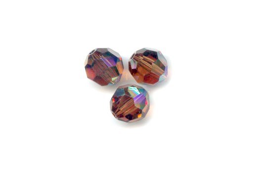 Faceted Round 5000 Smoked Topaz AB 6mm - 5pcs