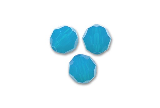 Faceted Round 5000 Caribbean Blue Opal 6mm - 5pcs