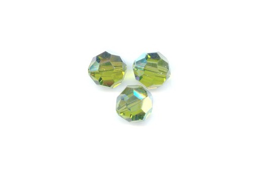 Faceted Round 5000 Olivine AB 8mm - 2pcs