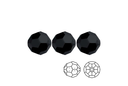 Faceted Round 5000 Jet 10mm - 2pcs