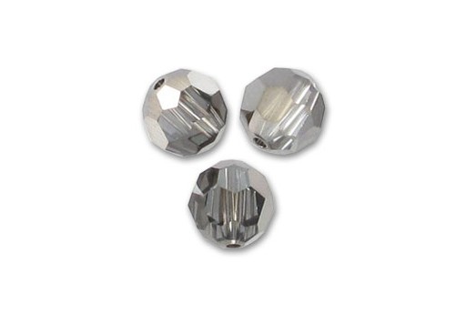 Faceted Round 5000 Silver Night 10mm - 2pcs