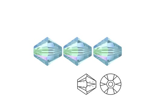 Bicono 5328 - Aquamarine AB 3mm - 20pz