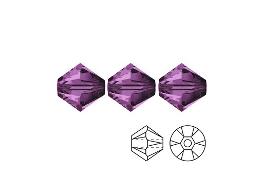 Bicone 5328 - Amethyst 4mm - 20pcs