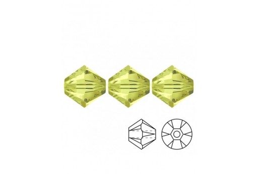 Bicone 5328 - Lime 4mm - 20pcs