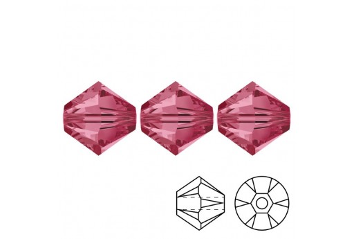 Bicone 5328 - Indian Pink 8mm - 5pcs