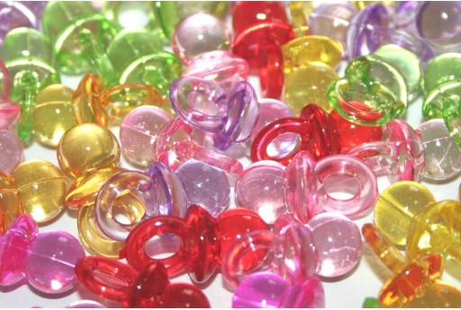 Acrylic Pendants Pacifier Mix Color 20x10mm - 35pcs