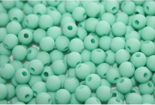 Acrylic Beads Frosted Turquoise - Round 6mm - 60pcs