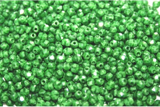 Fire Polished Beads Opaque Green White Black 3mm - 60pcs