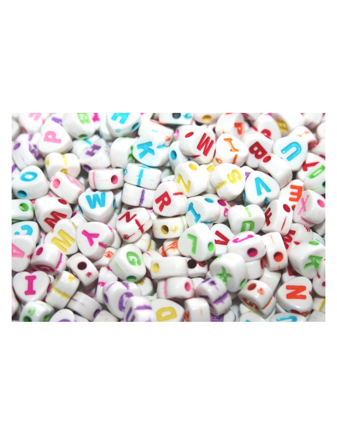 Perline acrilico cuore lettera k mix color 7x7,5mm   - Il  negozio per i tuoi hobby fai da te