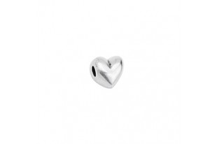 Zamak Heart Bead - Silver 7x8mm - 4pcs