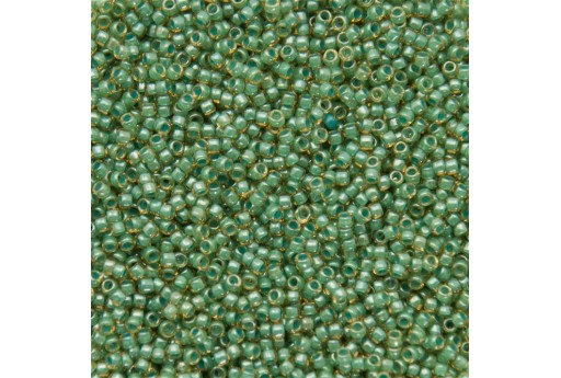 Toho Seed Beads Inside Color Topaz Mint Julep-Lined 15/0