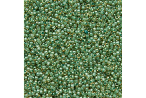 Toho Seed Beads Inside Color Topaz Mint Julep-Lined 15/0