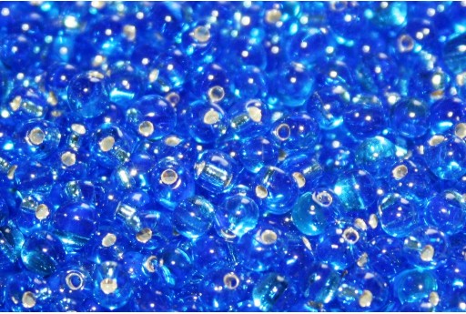 Perline Miyuki Drops Transparent Silver Lined Sapphire Blue 3,4mm - 10gr