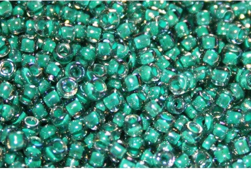Toho Seed Beads Inside Color Light Sapphire Opaque Teal Lined 8/0 - 10g