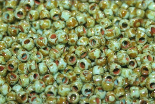 Toho Seed Beads Hybrid Opaque Cornflower Picasso 8/0 - 10g