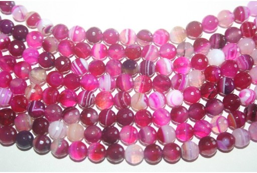 Pietre Agata Fuchsia Sfera Sfaccettata 8mm - 5pz