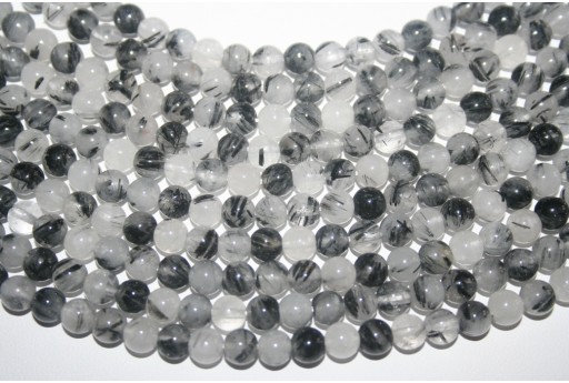 Gemstones Tourmalinated Quartz - Round 6mm - 60pcs