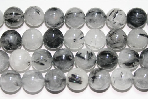 Gemstones Tourmalinated Quartz - Round 14mm - 28pcs