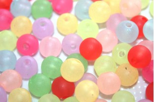 50 perline in acrilico, 16 mm, colore marrone, sfuse, con foro