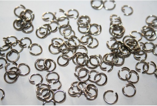 Platinum Plated Steel Jump Rings 4x0,6mm - 5g