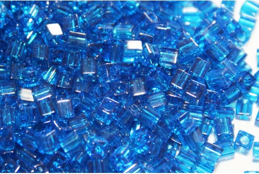 Perline Miyuki Cubo - Transparent Capri Blue 4x4mm - 10gr