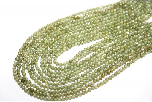 Perline Cubic Zirconia Tondo Sfaccettato - Verde 2mm - 150pz