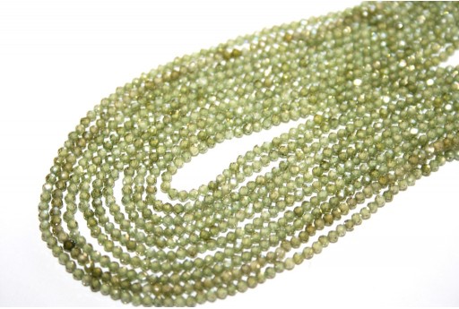 Cubic zirconia faceted round green 2mm PerlineBijoux