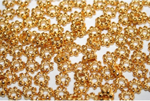 Rondella Fiore - Oro 5,7x5,7mm - 10pz