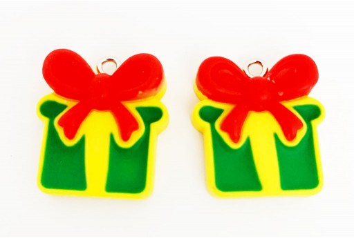 Resin Christmas Pendant - Gift Pack 20x19mm - 2pcs