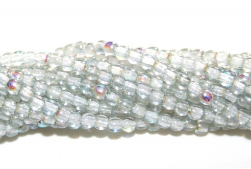 Perline Glass Pressed - Crystal Blue Rainbow 2mm - 150pz