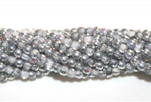 Glass Pressed Beads Crystal Silver Rainbow 2mm - 150pcs