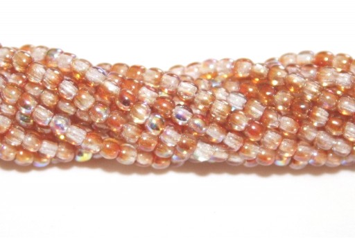 Glass Pressed Beads Crystal Orange Rainbow 2mm - 150pcs