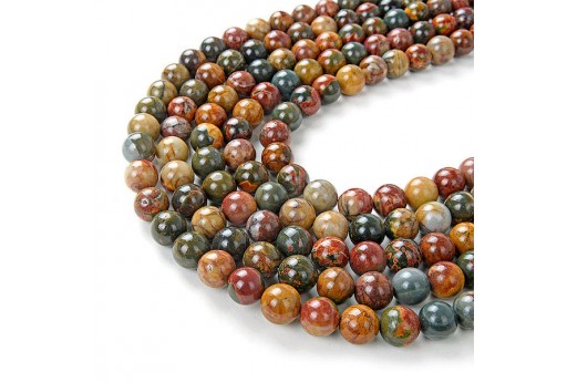 Pietre Dure Jasper Red Creek - Tondo 6mm - 58pz