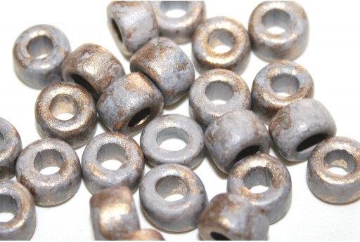 Ceramic Beads Rondelle - Grey Gold 8x5mm - 8pcs